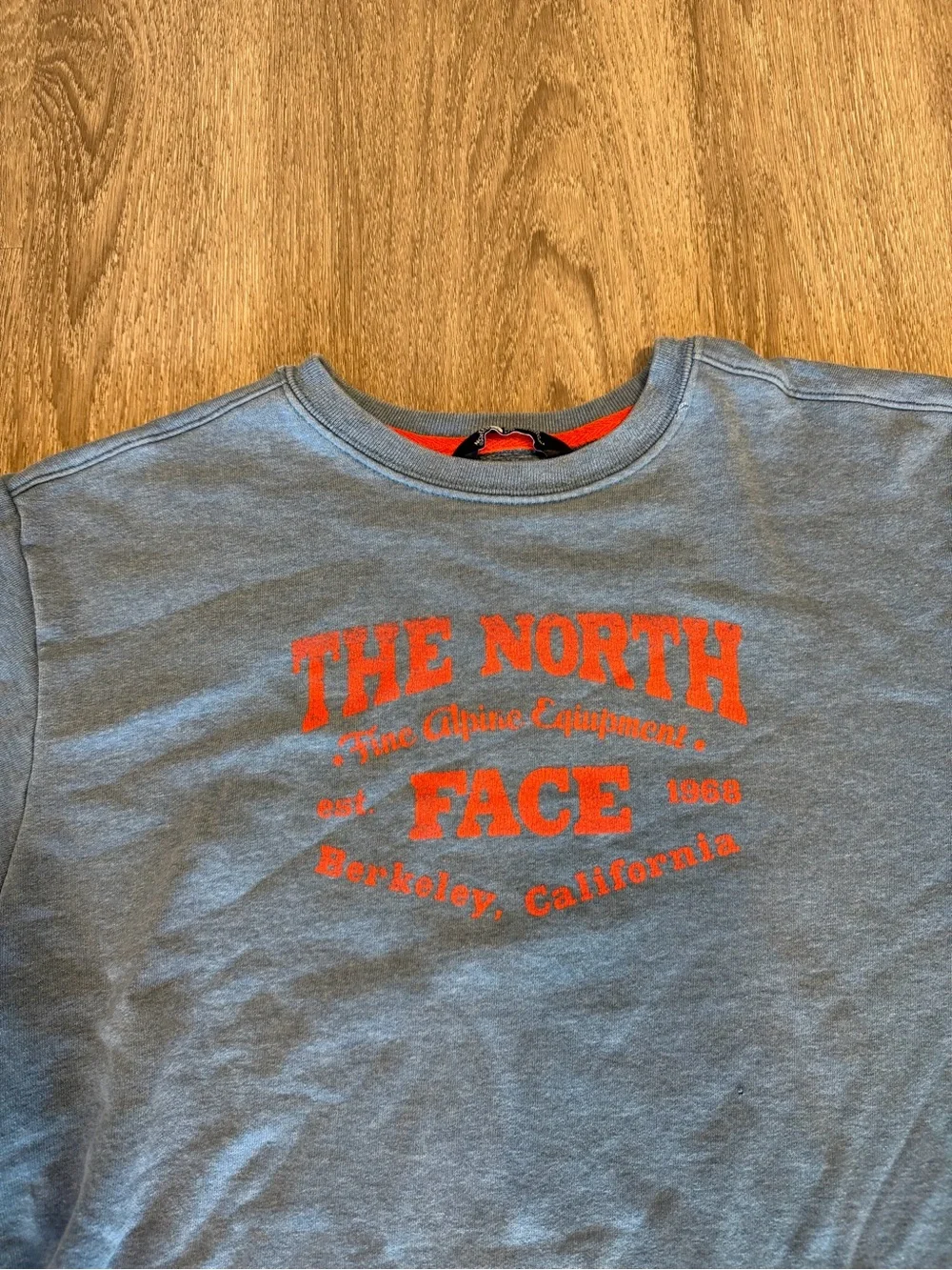 The North Face Men’s L Pullover Sweatshirt Cyan Blue Berkeley California HOLES